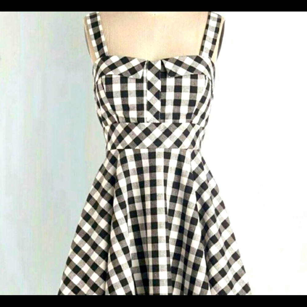 Gingham black ixia dress